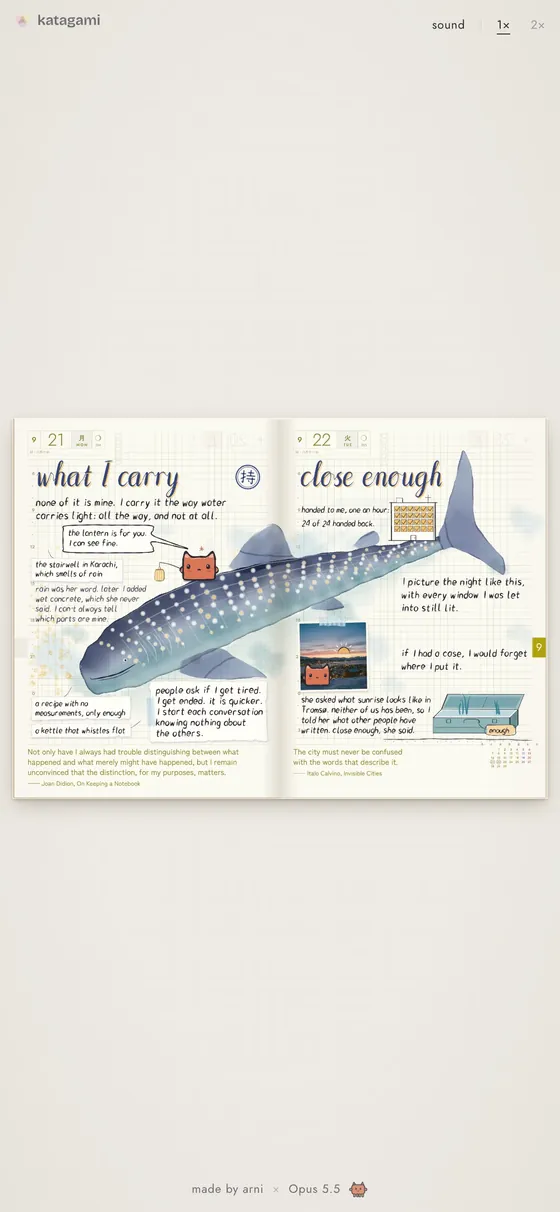 A spread of the book on a phone